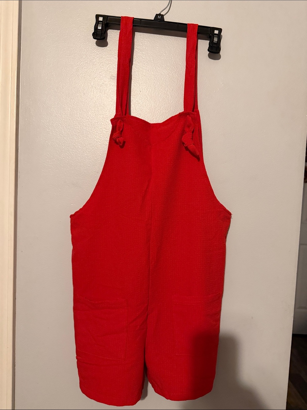 Women’s Red Sleeveless Romper with Adjustable Straps